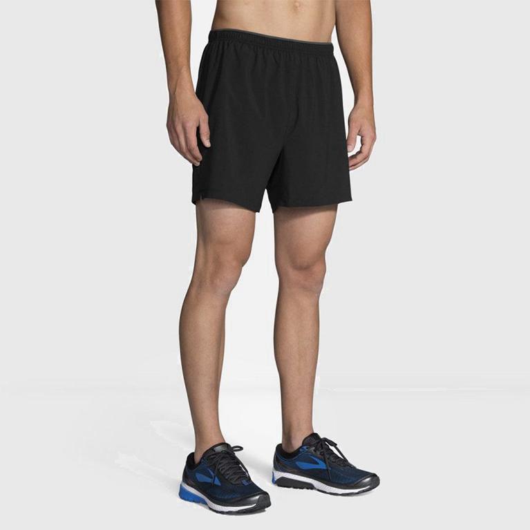 Brooks Go-To 5 NZ - Men's Running Shorts - Grey (73450-ILUM)